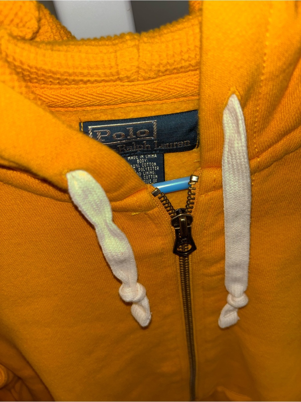 Polo by Ralph Lauren Sz M Men’s mustard  Yellow Zip-Up Hoodie - Picture 2 of 4